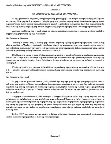 (DOC) Modelong Halimbawa ng MGA KAUGNAY NAPAG .